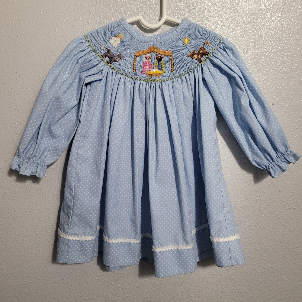 Zuccini Blue Smocked Kids Dress